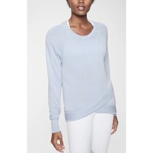 Athleta •XS• Serenity Criss Cross Sweatshirt Light Silver Blue Sweater 210159-09